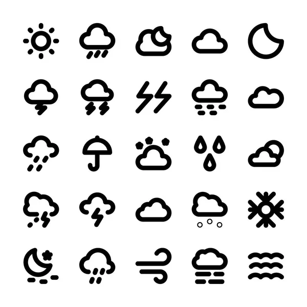 날씨 벡터 라인 아이콘 1 세트 — 스톡 벡터