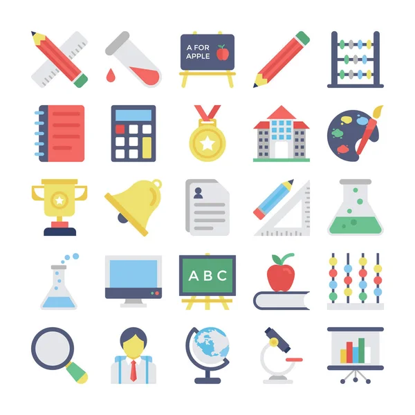 Education Colored Icons 1 — Stock Vector