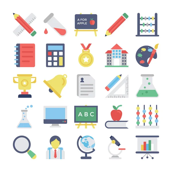 Iconos de color de la educación 1 — Vector de stock