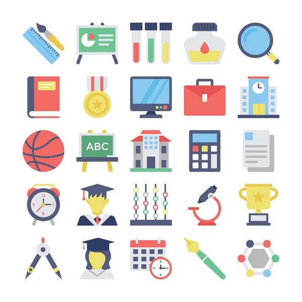 Iconos de color de la educación 2 — Vector de stock