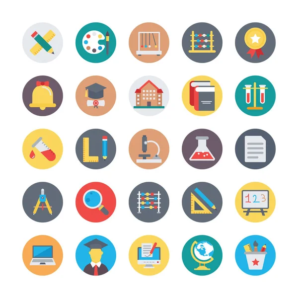 Iconos de color de la educación 1 — Vector de stock