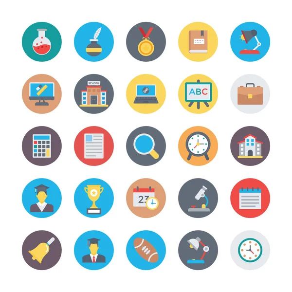 Education Colored Icons 2 — Stock Vector