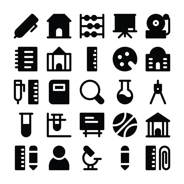 Education Solid Icons 1 — Stock Vector