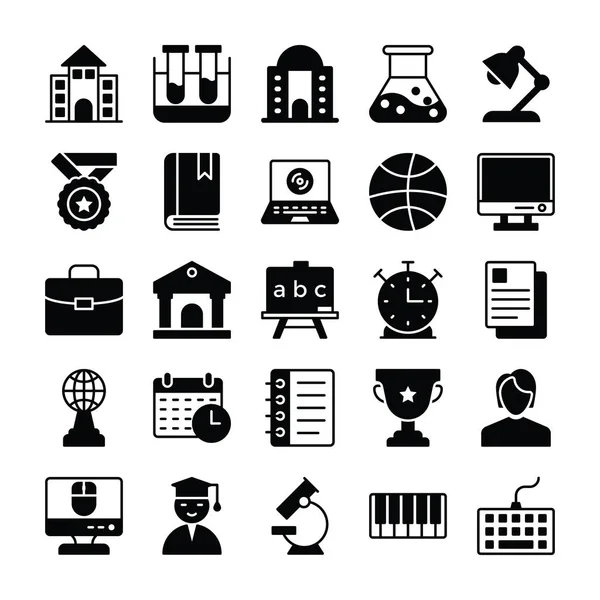 Onderwijs solide Icons 2 — Stockvector