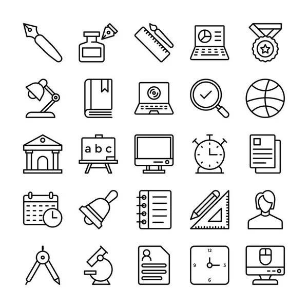 Education Vector Line Icons 2 — Stock Vector