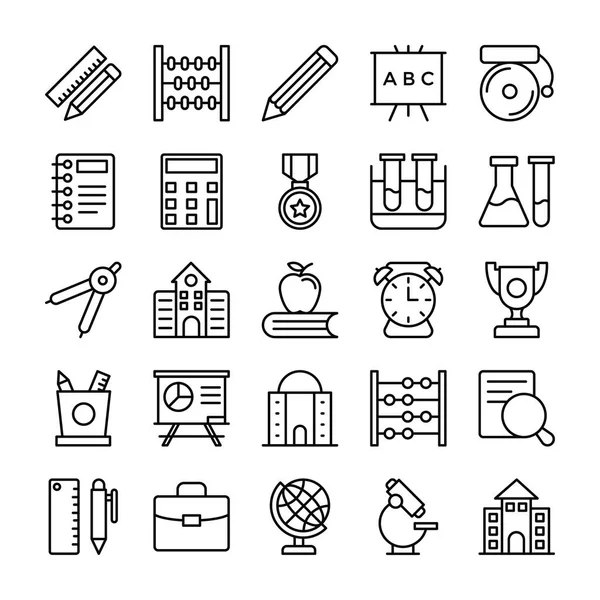 Educación Vector Line Iconos 1 — Vector de stock