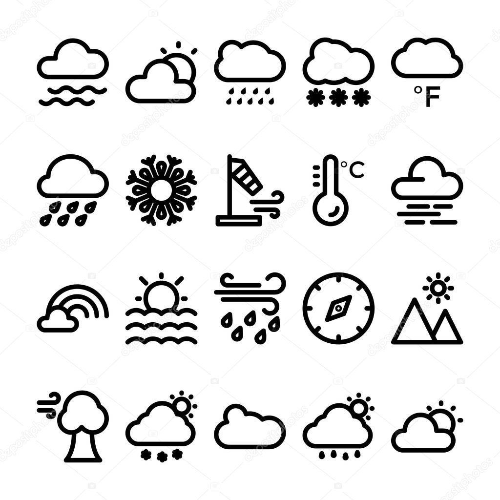 Weather Vector Line Icons Set 2