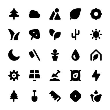 Doğa ve ekoloji katı simgeler 1