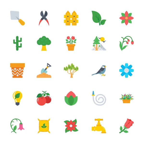Nature and Ecology Flat Icons 2 — Stock Vector