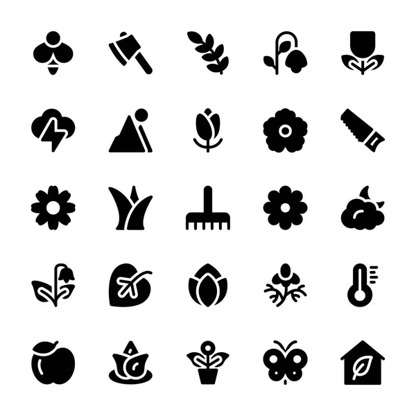 Nature and Ecology Solid Icons 2 — Stock Vector