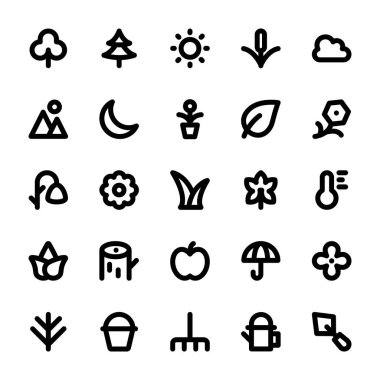 Doğa ve ekoloji satır simgeler 1