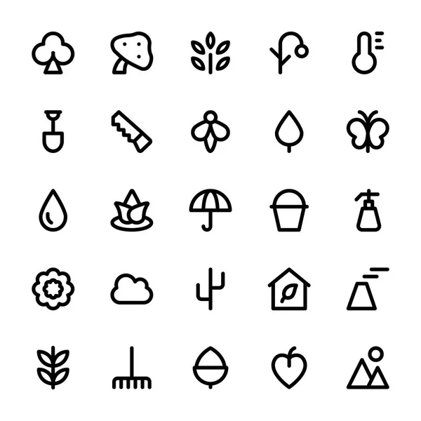Nature and Ecology Line Icons 1 — Stock Vector