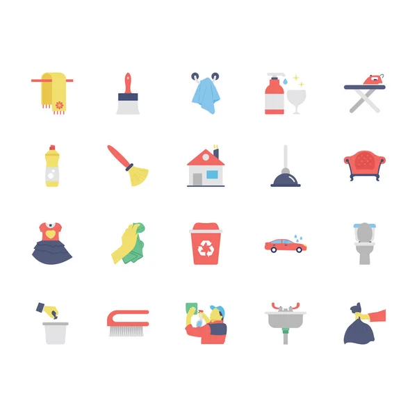 Nettoyage des icônes colorées 2 — Image vectorielle