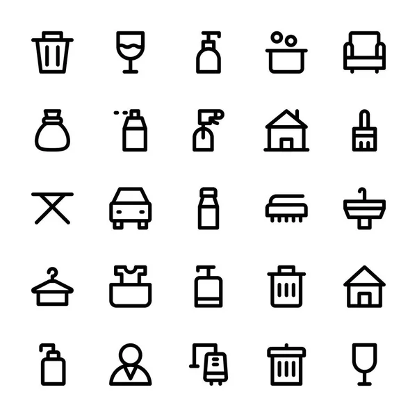 Línea de limpieza Iconos 1 — Archivo Imágenes Vectoriales