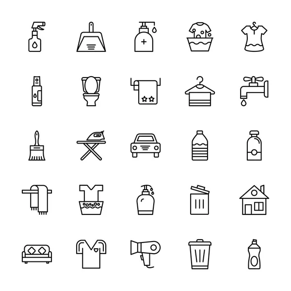 Cleaning Line Icons 1 — Stock Vector