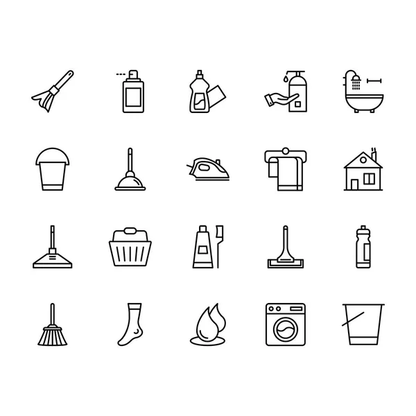 Línea de limpieza Iconos 2 — Vector de stock