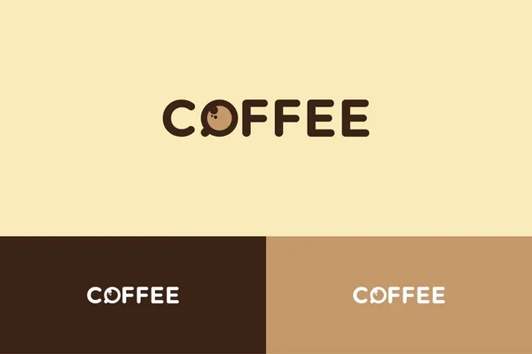 Illustrazione del logo del testo del caffè — Vettoriale Stock