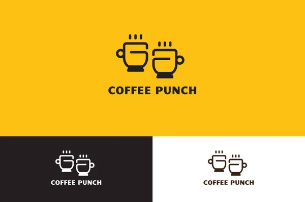 Καφές με γροθιά λογότυπο εικονογράφηση — Διανυσματικό Αρχείο