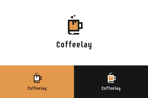 Coffeelay met Logo boekillustratie — Stockvector
