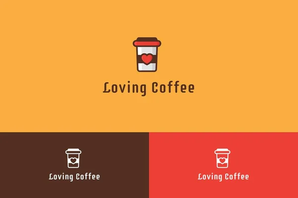 Liefdevolle koffie Logo afbeelding — Stockvector