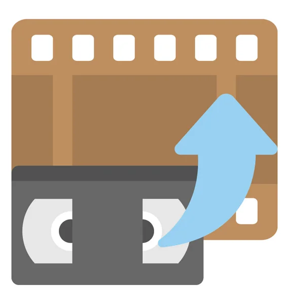 Video Tape Vector Ícone —  Vetores de Stock