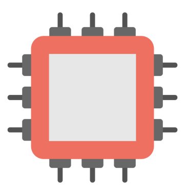  Cpu çip vektör simgesi