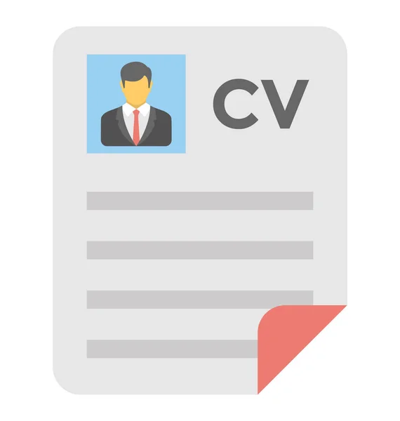 CV Vector Icon — Stockvector