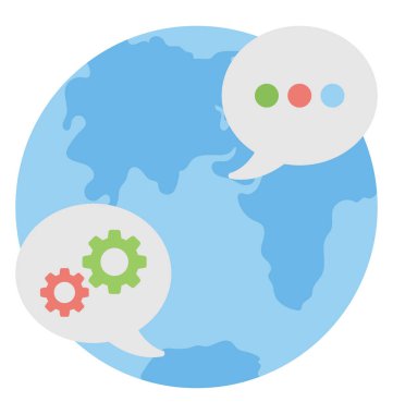  Küresel iletişim vektör simgesi