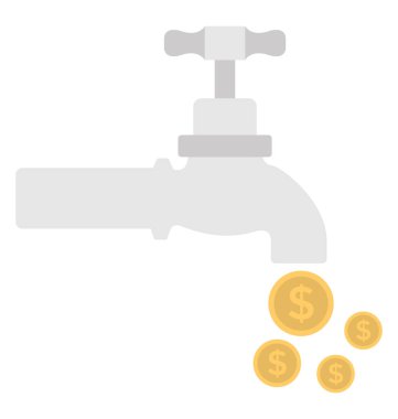  Para musluk vektör simgesi