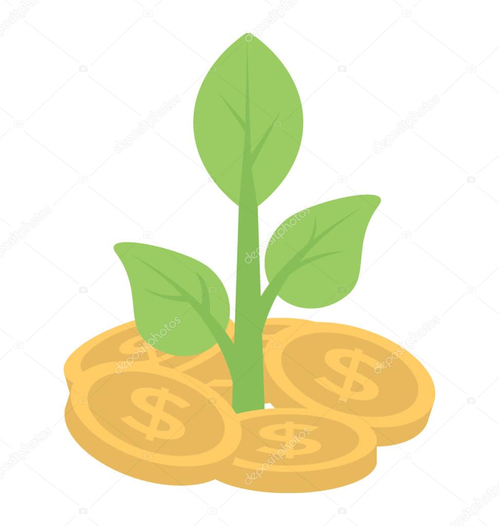  Money Plant Vector Icon