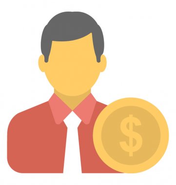  Bankacı vektör simgesi