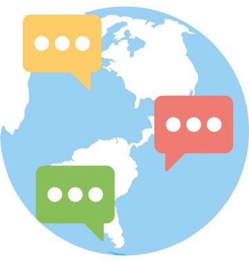  Küresel iletişim vektör simgesi