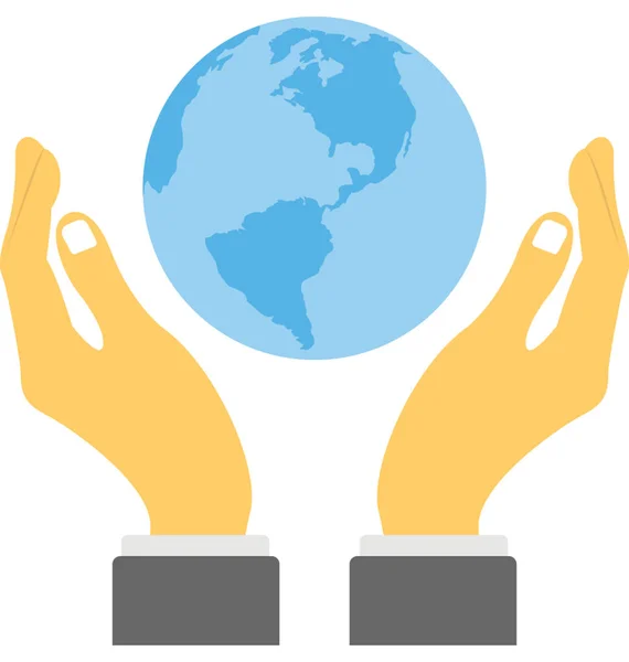 Globe Hand Vector Icône — Image vectorielle