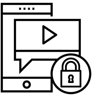  Kilit medya vektör simgesi