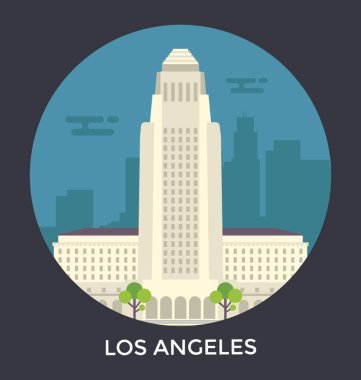  Los Angeles, California vektör simgesi