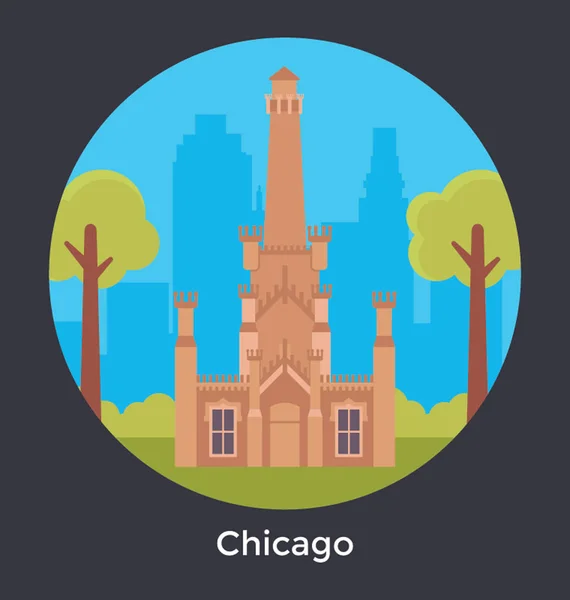 Чикаго, Іллінойс, США векторної Icon — стоковий вектор