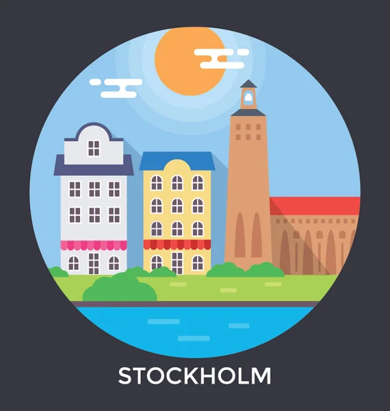 Estocolmo, Suécia Vector Icon —  Vetores de Stock