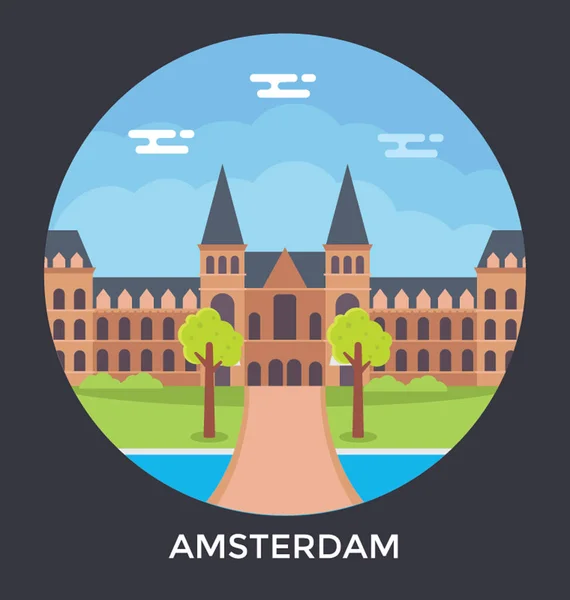 Amsterdam, Países Bajos Vector Icon — Vector de stock