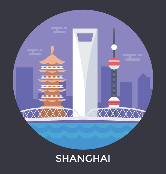 Shanghái, China icono del vector — Archivo Imágenes Vectoriales