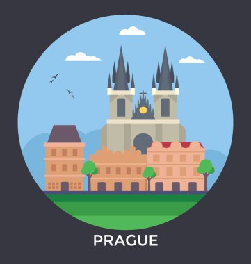  Prague, Çek Cumhuriyeti vektör simgesi