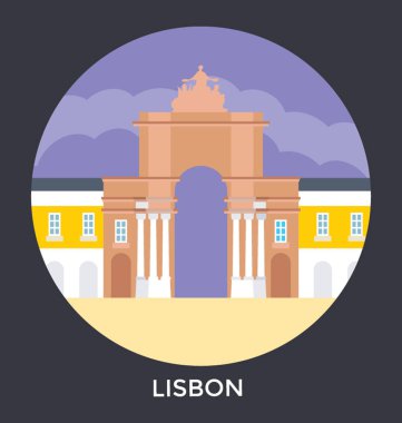  Lizbon, Portekiz, vektör simgesi
