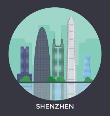  Shenzhen, Çin vektör simgesi