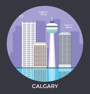  Calgary, Alberta, Kanada vektör simgesi