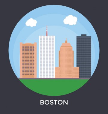  Boston, Massachusetts vektör simgesi