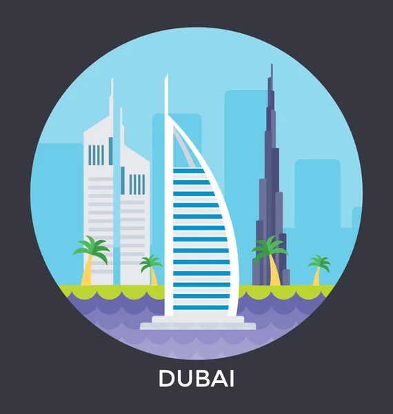 Dubai, UAE Vector Icon — Stock Vector