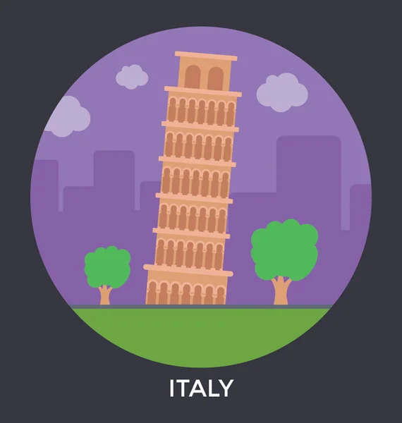 Pise, Italie Icône vectorielle — Image vectorielle