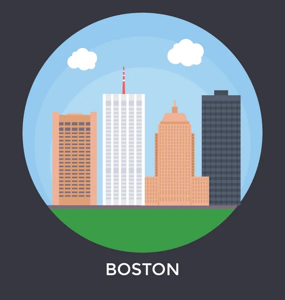 Boston, Massachusetts vektorové ikony — Stockový vektor