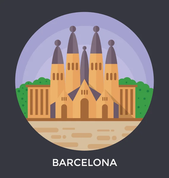 Barcelona, Spain Vector Icon — Stock Vector