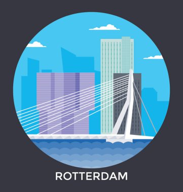  Rotterdam, Hollanda vektör simgesi