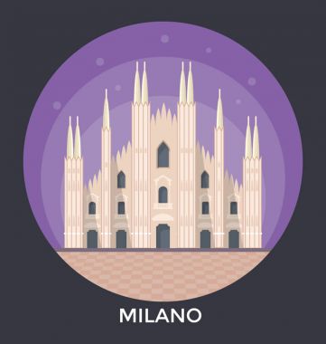  Milano, İtalya vektör simgesi